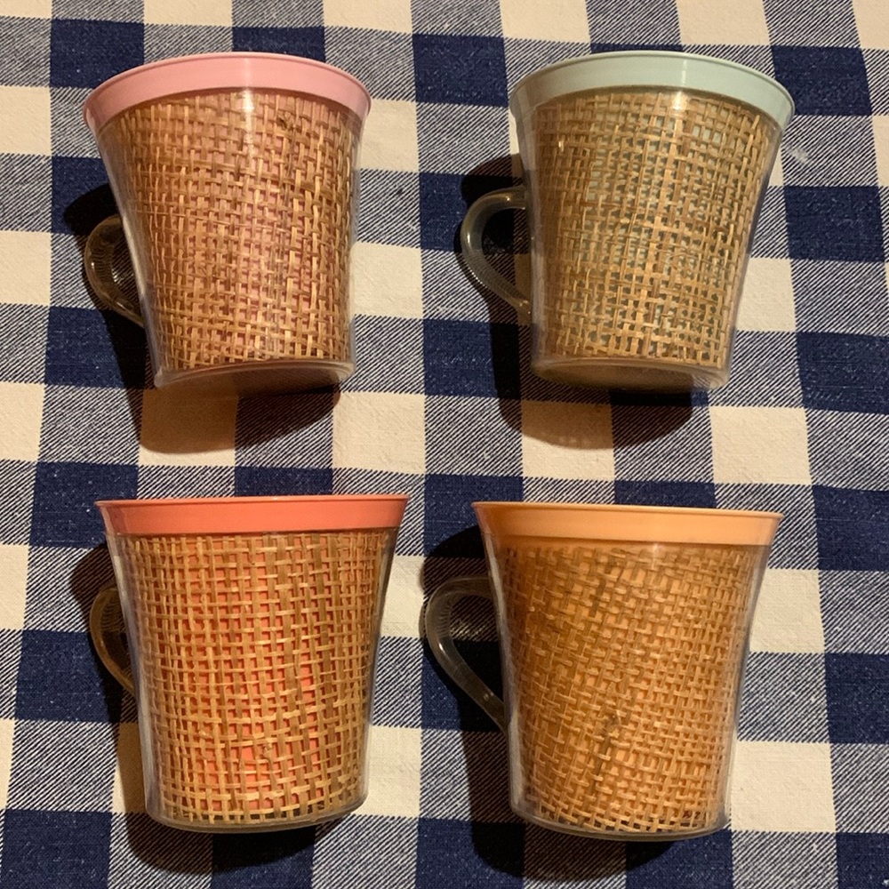 Vintage Raffiaware Burlap cups/mugs